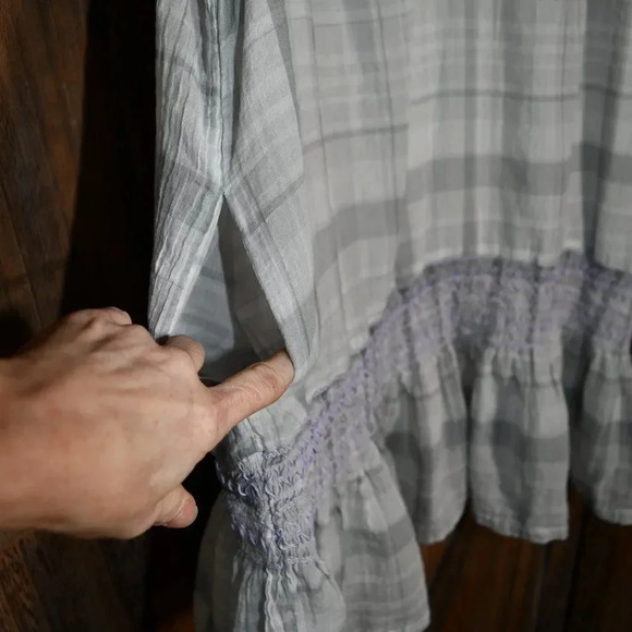 Free People Run With Me Cotton Plaid Mini Dress - Picture 8 of 8